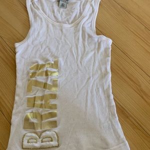 Guess White Tank with Gold Details🤍💛🇧🇷